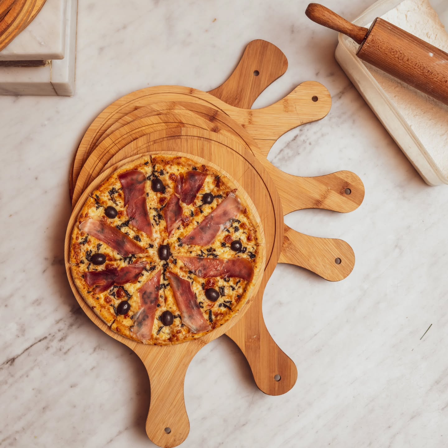 Pizza à pâte maison du Boj